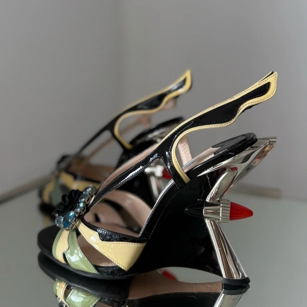 Like new Prada Cadillac Rod Heels Hot Rod Flame 37 - Picture 9 of 17